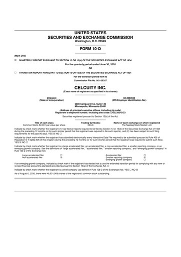 Thumbnail Celcuity Inc. 10-Q Quarterly Report FY2026 