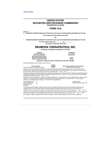 Miniature Neumora Therapeutics 10-Q Rapport trimestriel 2026 