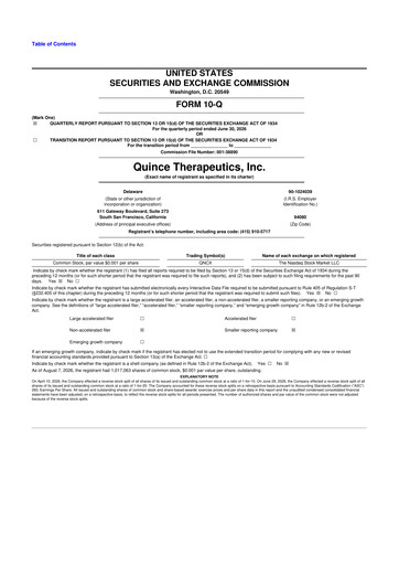 Vorschaubild Quince Therapeutics 10-Q Quartalsbericht 2026 