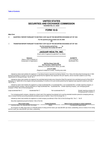 Thumbnail Jaguar Health 10-Q Quarterly Report FY2026 