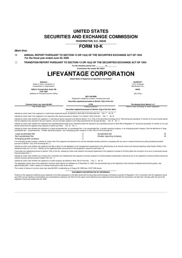 Thumbnail Lifevantage 10-K Annual Report 2026