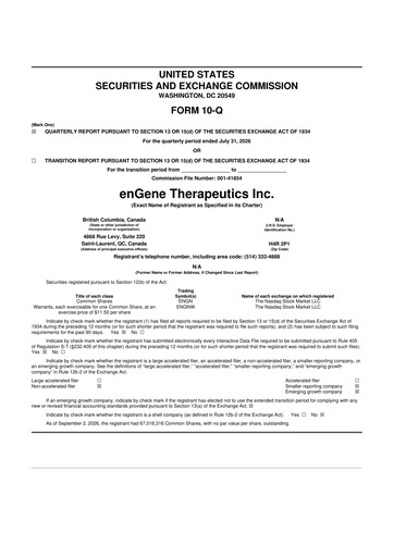 Thumbnail enGene 10-Q Quarterly Report FY2026 