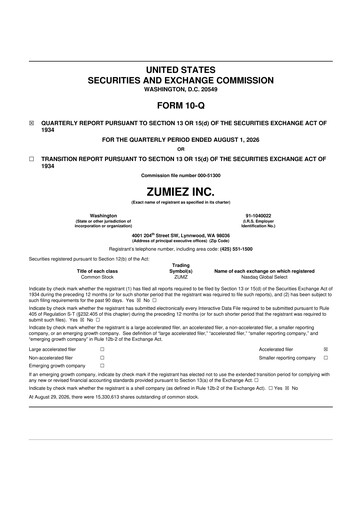 Thumbnail Zumiez 10-Q Quarterly Report FY2026 