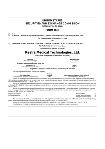 Thumbnail Kestra Medical Technologies 10-Q Quarterly Report FY2026 