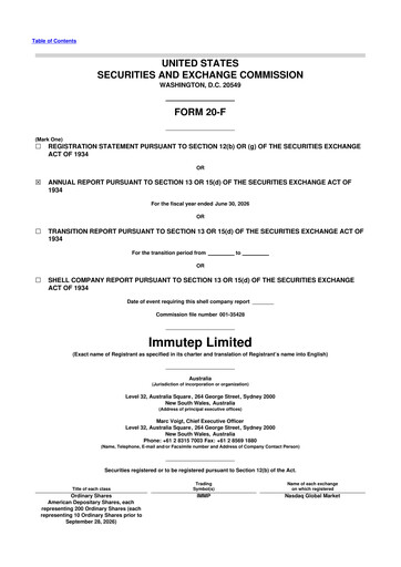 Thumbnail Immutep 20-F Annual Report 2026