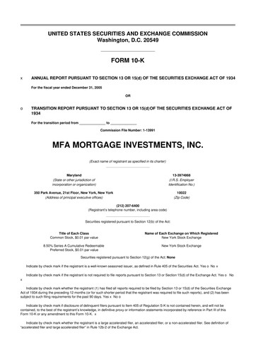 Thumbnail MFA Financial 10-K Annual Report 