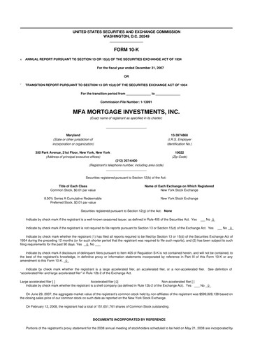 Thumbnail MFA Financial 10-K Annual Report 