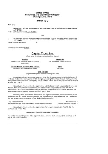 Thumbnail Blackstone Mortgage Trust
 10-Q Quarterly Report FY2012 
