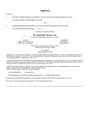 Thumbnail Air Industries Group 10-Q Quarterly Report FY2013 