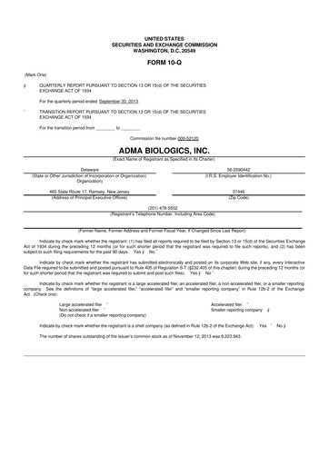 Thumbnail ADMA Biologics
 10-Q Quarterly Report FY2013 