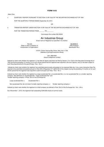 Thumbnail Air Industries Group 10-Q Quarterly Report FY2013 