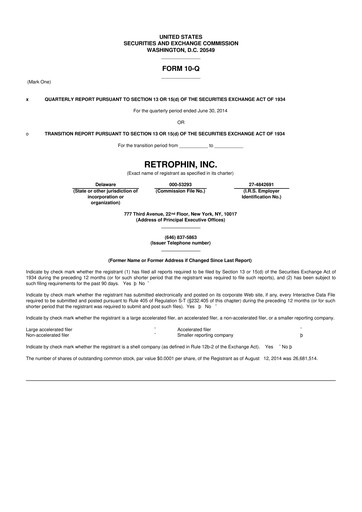 Thumbnail Travere Therapeutics 10-Q Quarterly Report FY2014 
