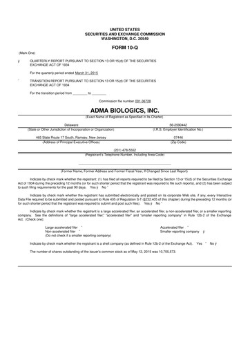 Thumbnail ADMA Biologics
 10-Q Quarterly Report FY2015 
