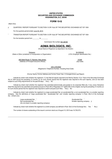 Thumbnail ADMA Biologics
 10-Q Quarterly Report FY2015 