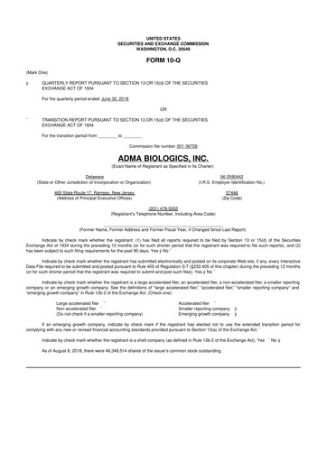 Thumbnail ADMA Biologics
 10-Q Quarterly Report FY2018 