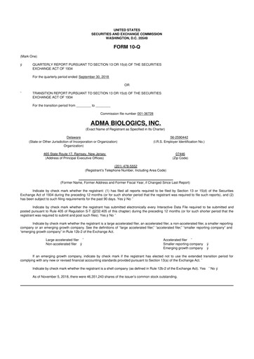 Thumbnail ADMA Biologics
 10-Q Quarterly Report FY2018 