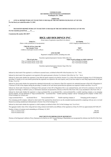 Thumbnail Biglari 10-K Annual Report 2018