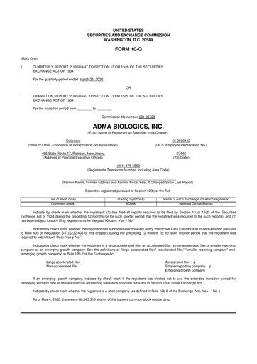 Thumbnail ADMA Biologics
 10-Q Quarterly Report FY2020 