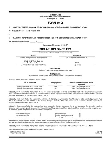 Thumbnail Biglari 10-Q Quarterly Report FY2020 