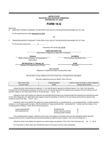 Thumbnail ADMA Biologics
 10-Q Quarterly Report FY2020 