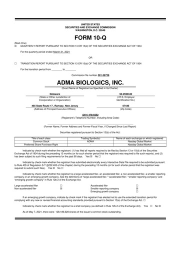 Thumbnail ADMA Biologics
 10-Q Quarterly Report FY2021 