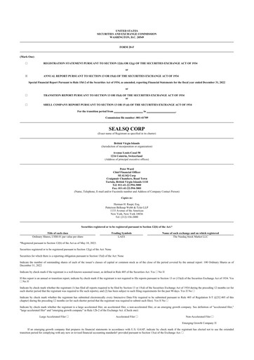 Thumbnail SEALSQ 20-F Annual Report 