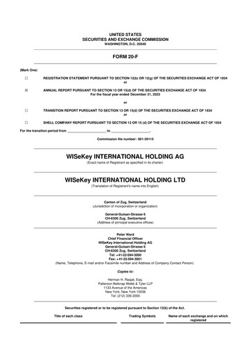 Thumbnail WISeKey International 20-F Annual Report 2023