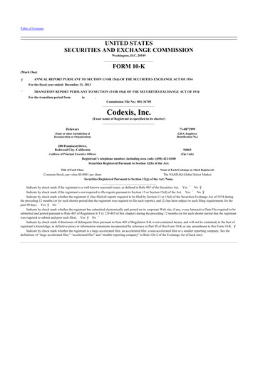 Thumbnail Codexis
 10-K Annual Report 2013