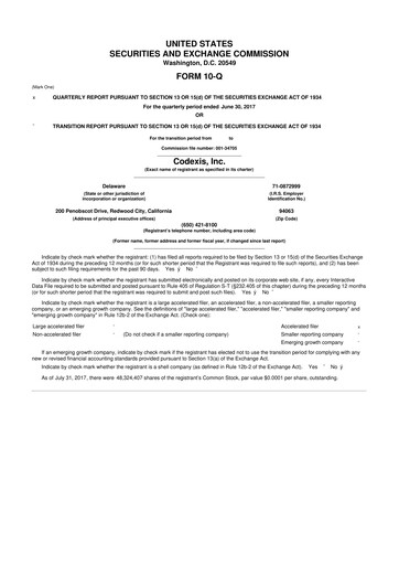 Thumbnail Codexis
 10-Q Quarterly Report FY2017 