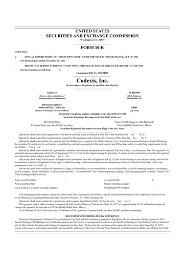 Thumbnail Codexis
 10-K Annual Report 2017