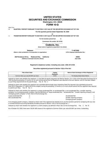Thumbnail Codexis
 10-Q Quarterly Report FY2020 