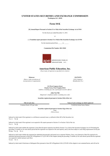 Thumbnail American Public Education 10-K Annual Report 2016