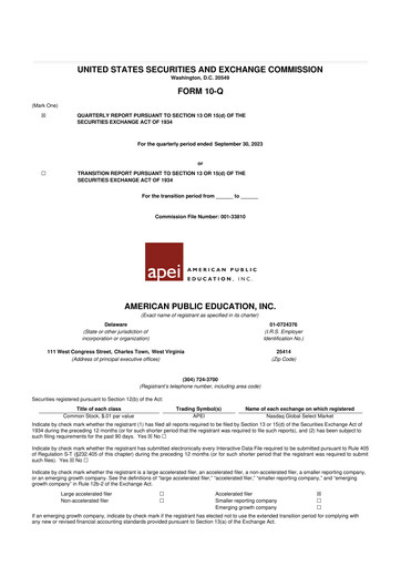 Thumbnail American Public Education 10-Q Quarterly Report FY2023 