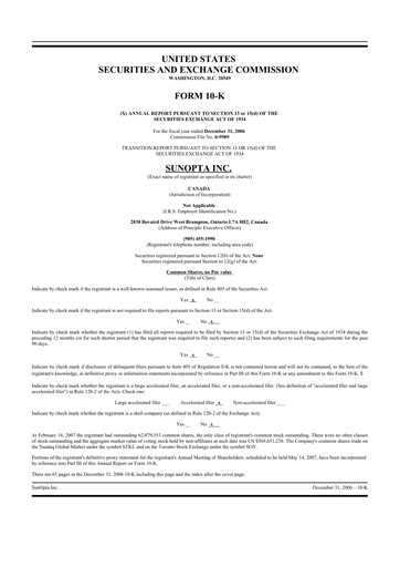 Thumbnail SunOpta 10-K Annual Report 