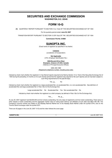 Vorschaubild SunOpta 10-Q Quartalsbericht  