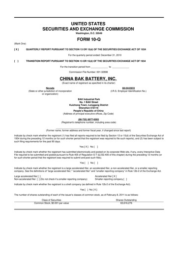 Thumbnail CBAK Energy Technology 10-Q Quarterly Report FY 