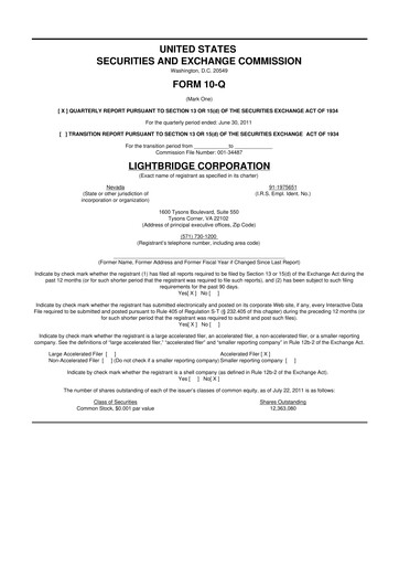 Thumbnail Lightbridge Corporation 10-Q Quarterly Report FY2011 