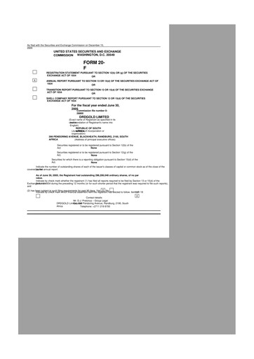 Thumbnail DRDGOLD 20-F Annual Report 