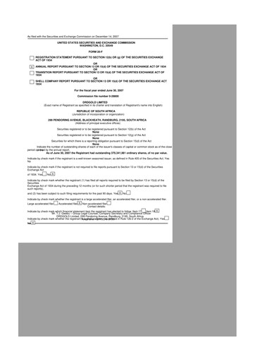 Thumbnail DRDGOLD 20-F Annual Report 