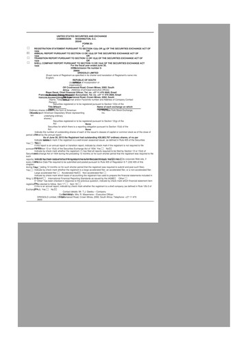 Thumbnail DRDGOLD 20-F Annual Report 