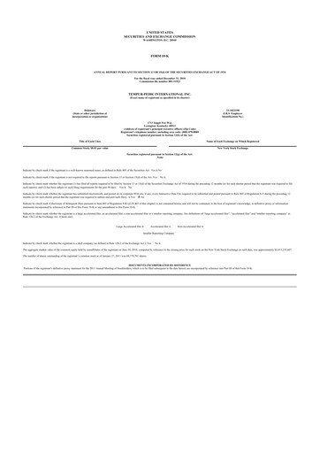 Thumbnail Somnigroup International 10-K Annual Report 2010