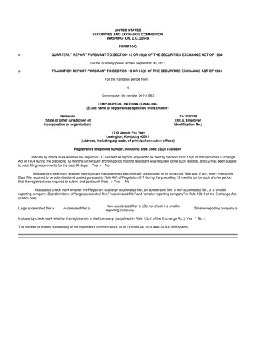 Thumbnail Somnigroup International 10-Q Quarterly Report FY2011 