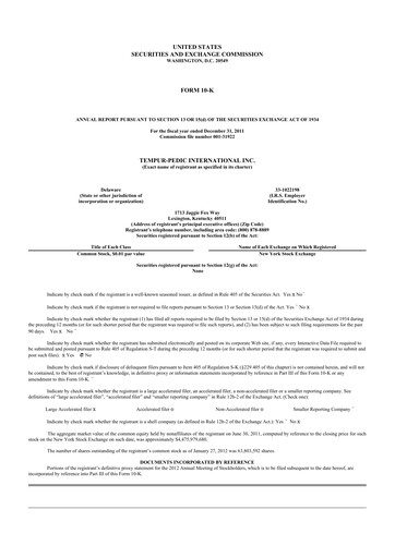 Thumbnail Somnigroup International 10-K Annual Report 2011