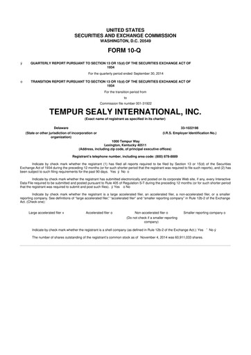Thumbnail Somnigroup International 10-Q Quarterly Report FY2014 