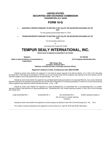Thumbnail Somnigroup International 10-Q Quarterly Report FY2016 