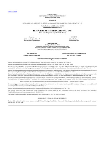 Thumbnail Somnigroup International 10-K Annual Report 2018