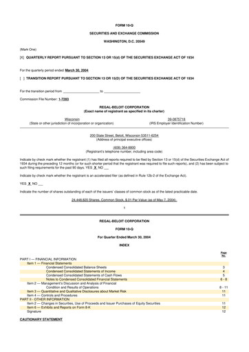 Thumbnail Regal Rexnord 10-Q Quarterly Report FY 