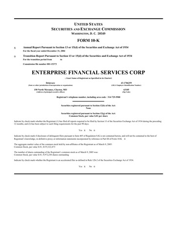 Vorschaubild Enterprise Financial Services Corp 10-K Jahresbericht 