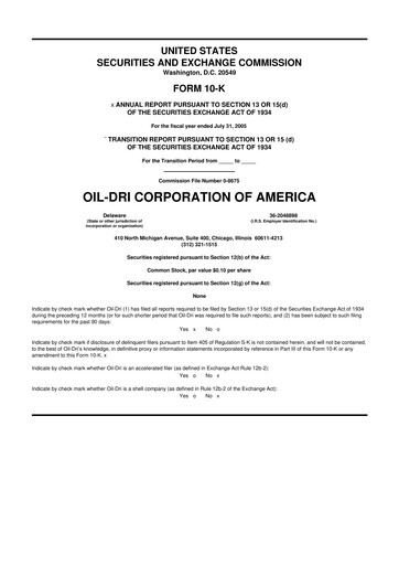 Thumbnail Oil-Dri Corporation Of America
 10-K Annual Report 