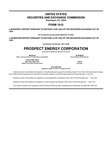 Thumbnail Prospect Capital 10-Q Quarterly Report FY 